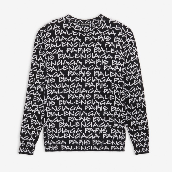 balenciaga men's logo sweater